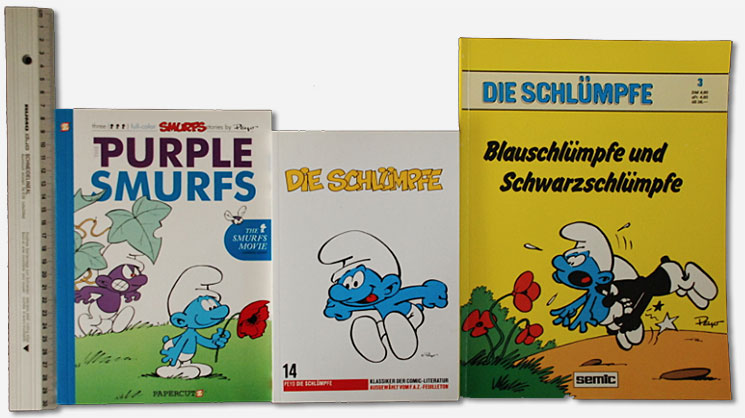 Schlümpfe-Coverformat-Vergleich